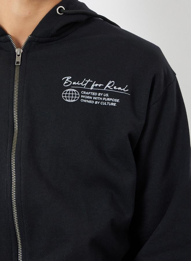 Styli Eco Earth Relaxed Fit Printed Zip-Up Hoodie - Image 4