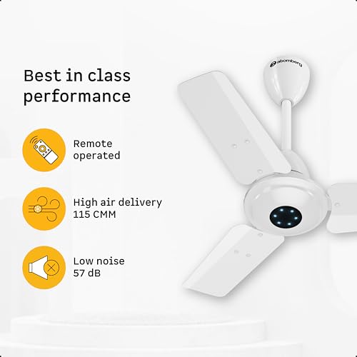 atomberg Ikano 600mm BLDC Ceiling Fan with Remote | BEE 5 star | High Air Delivery | LED Speed Indicator | Low Noise | Timeless Design with Power Saving | 3 Year Warranty| Gloss White - Image 3