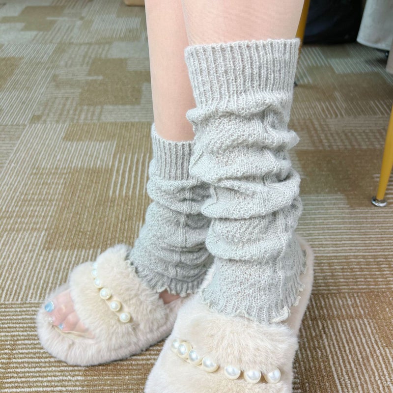Autumn Thin Sleeve Vest Faux Deer Fleece Fashion Diamond Pattern Leg Warmers Camel  - Image 3