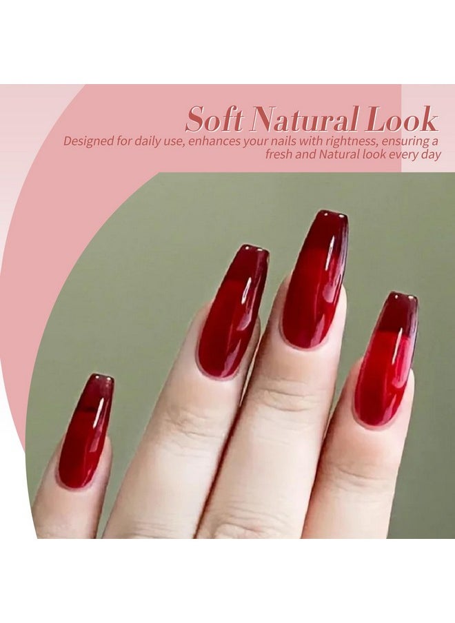 Born Pretty - Born Pretty Jelly Gel Nail Polish Set Burgundy Wine Red Gel Polish Crystal Transparent Gel Polish Kit Nail Art Varnish Manicure Collection Christmas Valentine's Day Gift Set 7ML 6PCS - Image 1