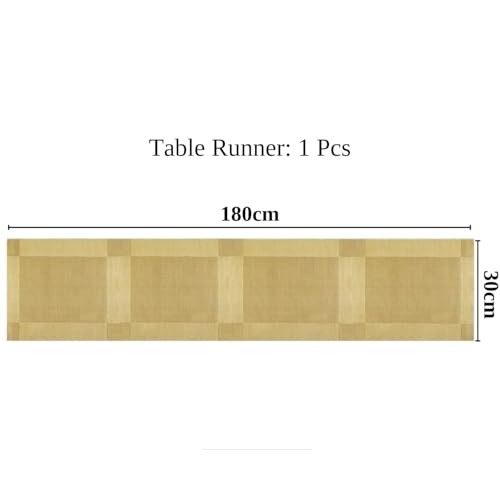 TASKHOUSE Table Runner Non-Slip, Durable PVC Woven Vinyl, Stain Resistant for Kitchen, Dining Table, Bedroom (Gold, Pack of 2) - Image 2