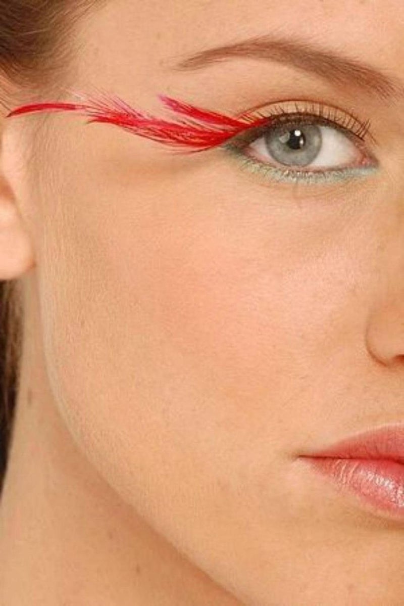 Dorisue Red Eyelashes Accent Feather Lashes - Natural-to-Bold Red Gradient Eyelashes for Retro & Vampire Cosplay - Image 1