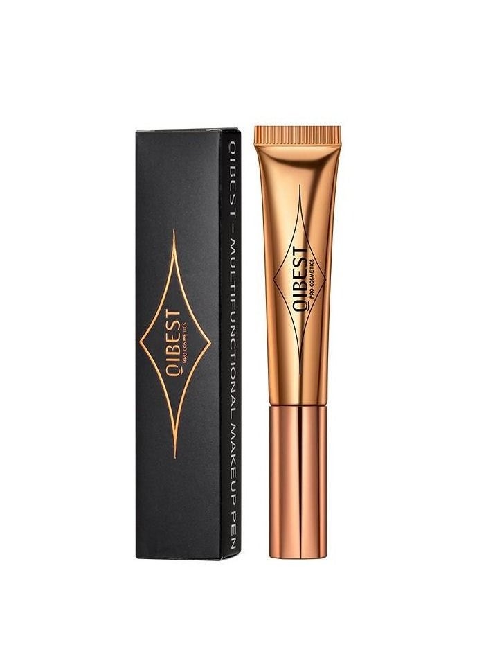 QiBest - Highlighter and Blusher with Cushion Applicator Attached Easy to Blend Long Lasting & Smooth Natural Matte Finish Lightweight Super Silky Cream Contour Face Illuminator Makeup Stick No.02 - Image 1