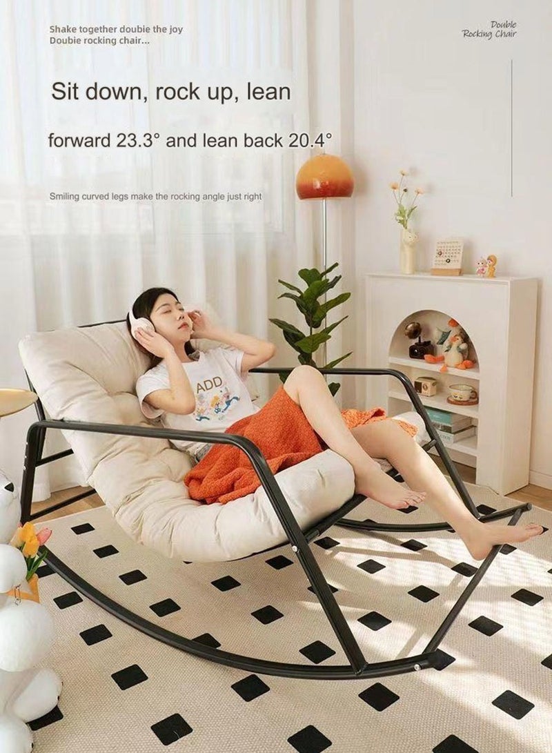 Arabest Rocking Sofa, Living room lounge chair, outdoor rocking chair, lawn and camping chair, adult chair with seat cushion and extra large storage bag  - Image 3