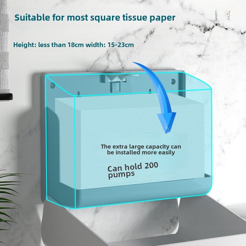 Morton Restaurant Large Tissue Box Wall-Mounted Tissue Box Manufacturer Direct s Removable Paper Towel Box Square Toilet Paper Box(White) - Image 2