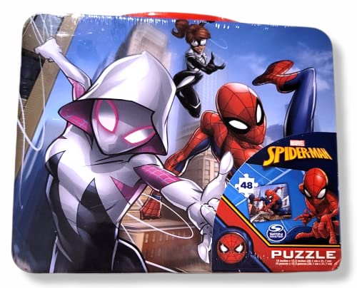 Marvel Spiderman Large Lunch Tin Box with 24pc Puzzle Inside - Image 3