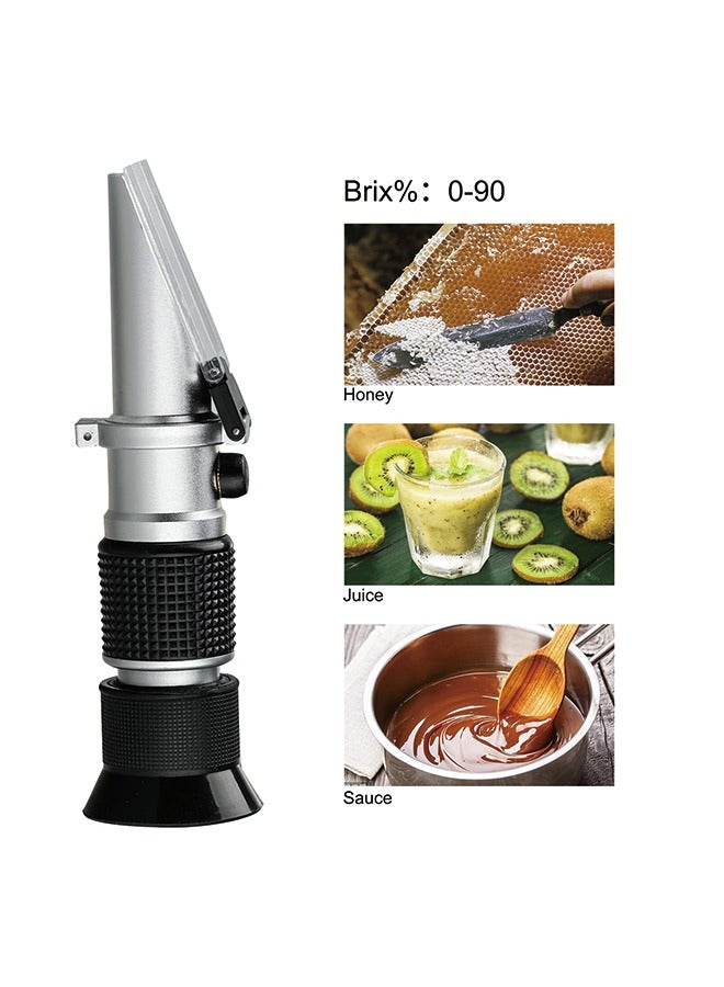 Brix Refractometer 0~90%, Handheld Sugar Refractometer, High Accurate Brix Measurement Meter with ATC for Fruit, BeveragesJuice, Honey, Maple Syrup, Molasses and Other Sugary Drink - Image 3