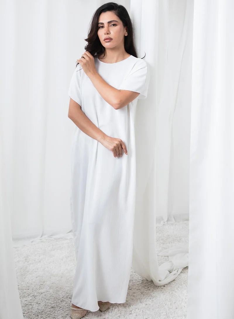MSquare Fashion Off White CEY Fabric Inner Slip Dress for Abaya – Soft Underdress