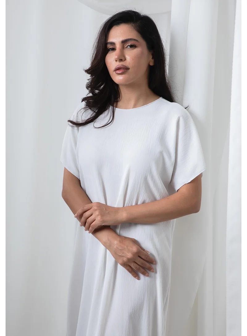 MSquare Fashion Off-White CEY Fabric Inner Slip Dress for Abaya
