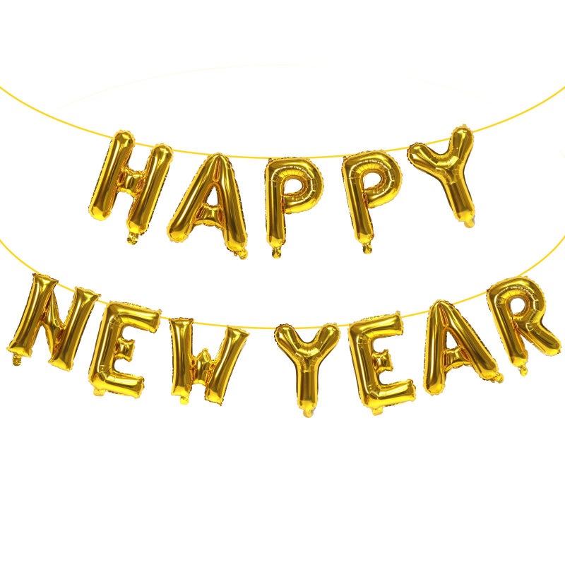 KALOR Gold Happy New Year Balloons 16 Inch Happy New Year Foil Letter Balloons 2026 NYE Decorations for 2026 NYE Party Dcor - Image 3