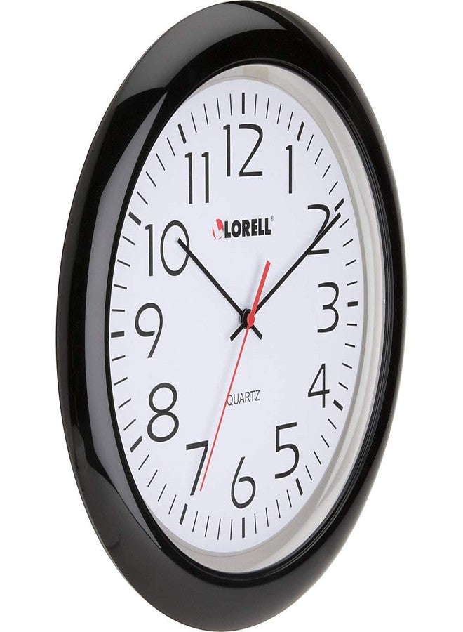 Lorell Wall Clock with Arabic Numerals, 13-1/4-Inch, Black Frame - Image 2