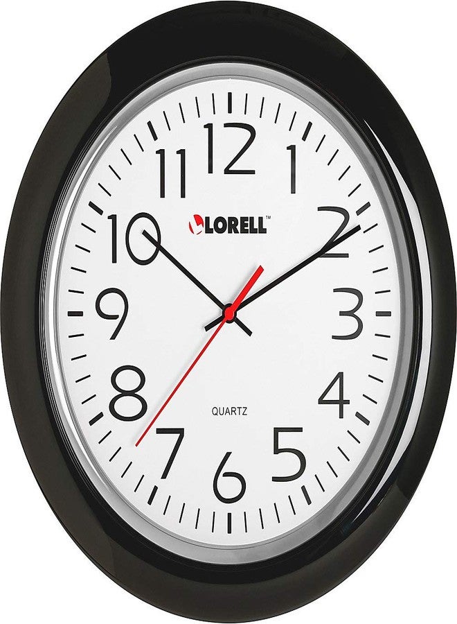 Lorell Wall Clock with Arabic Numerals, 13-1/4-Inch, Black Frame - Image 1