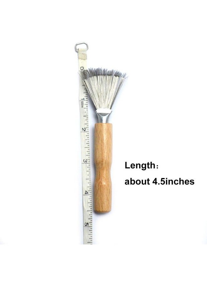 Luwigs Metal Wire Rake Wooden Handle Comb For Home Salon - Hair Dirt Removal Cleaning Tool - Image 3