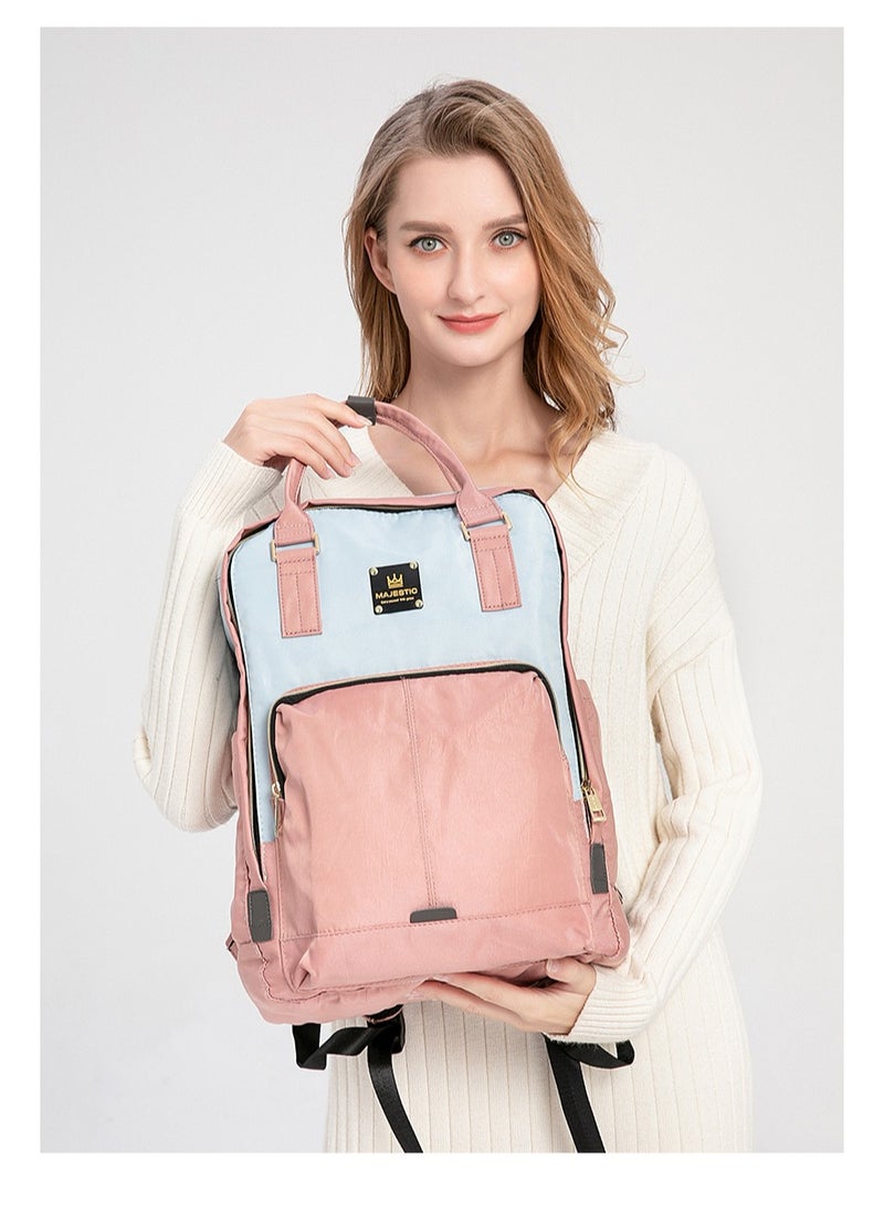 Majestic 140 Mummy Maternity Diaper Elegant Waterproof Multifunctional large capacity backpack bag - Pink/Grey  - Image 3