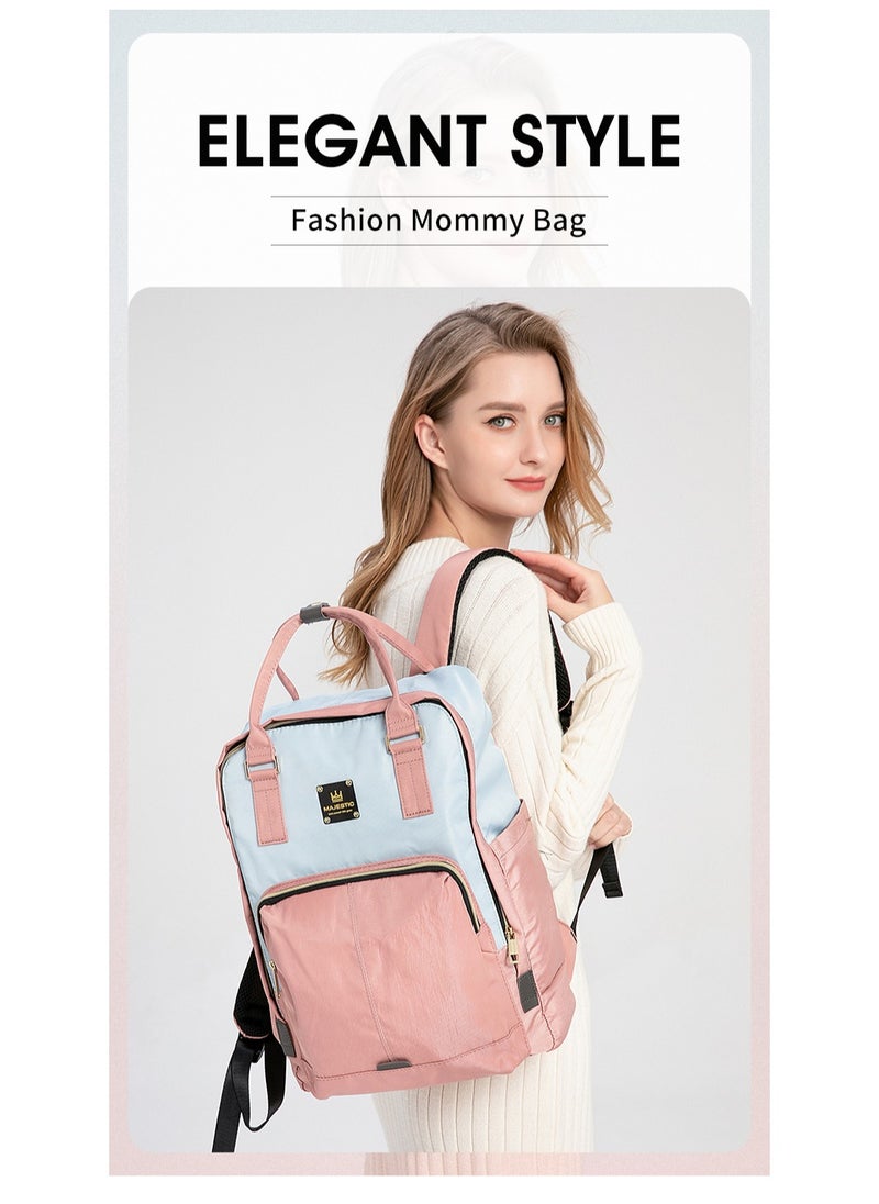 Majestic 140 Mummy Maternity Diaper Elegant Waterproof Multifunctional large capacity backpack bag - Pink/Grey  - Image 2