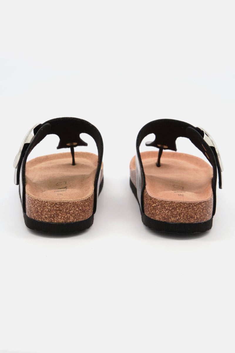 XOXO Women Slip On Cork Slipper, Metallic Silver - Image 4