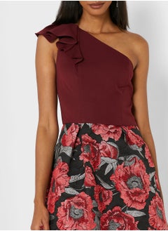 Chi-Chi London One Shoulder Printed Dress  - Image 3
