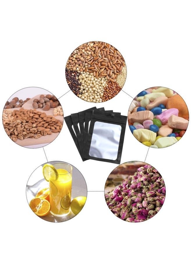 100 Pieces Resealable Polyester Film Bags Odor Proof Bags Food Storage Bags Coffee Beans Candy Packaging Pouch For Food Self Sealing Storage Supplies 3 X 4.7 Inch