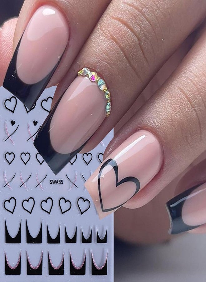 BYJKYEN Heart Bow Star Nail Stickers for Nail Art 6Sheets - Image 4