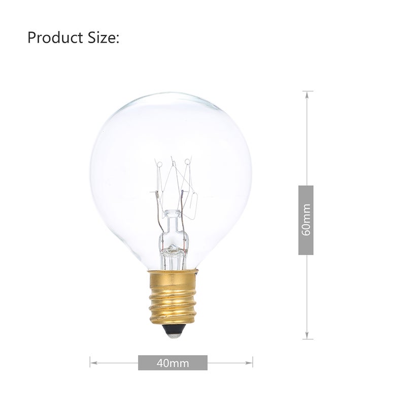 AC230V G40 Globe Tungsten Incandescent Bulb Lamp 25 Pack E12 Base Socket Holder IP44 Water Resistance Warm White for String Light Home Party Decoration Wedding Function Portable - Image 5