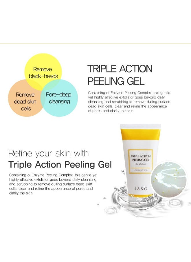 iaso IASO Triple Action Peeling Gel with Yellow Vitamin Capsules For Face, Remove dead skin cells, Remove black heads,  Leaving skin moist, Pore deep cleansing, Made in Korea  - Image 4