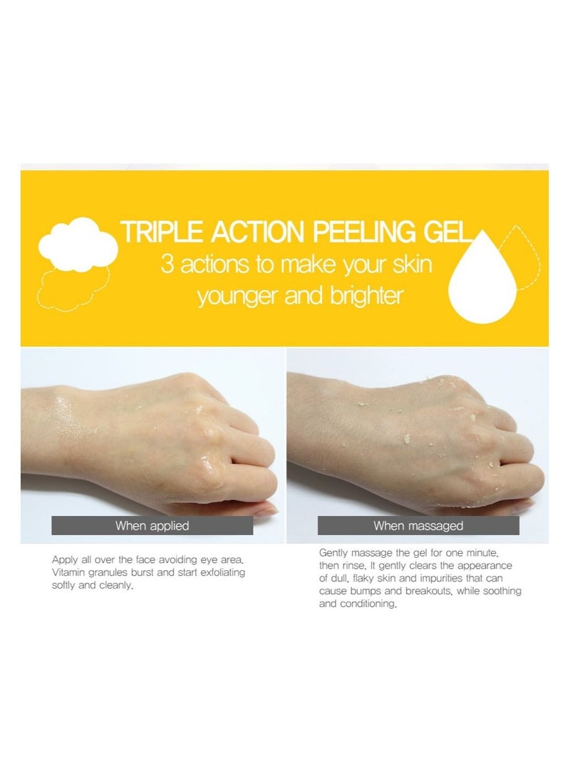 iaso IASO Triple Action Peeling Gel with Yellow Vitamin Capsules For Face, Remove dead skin cells, Remove black heads,  Leaving skin moist, Pore deep cleansing, Made in Korea  - Image 5