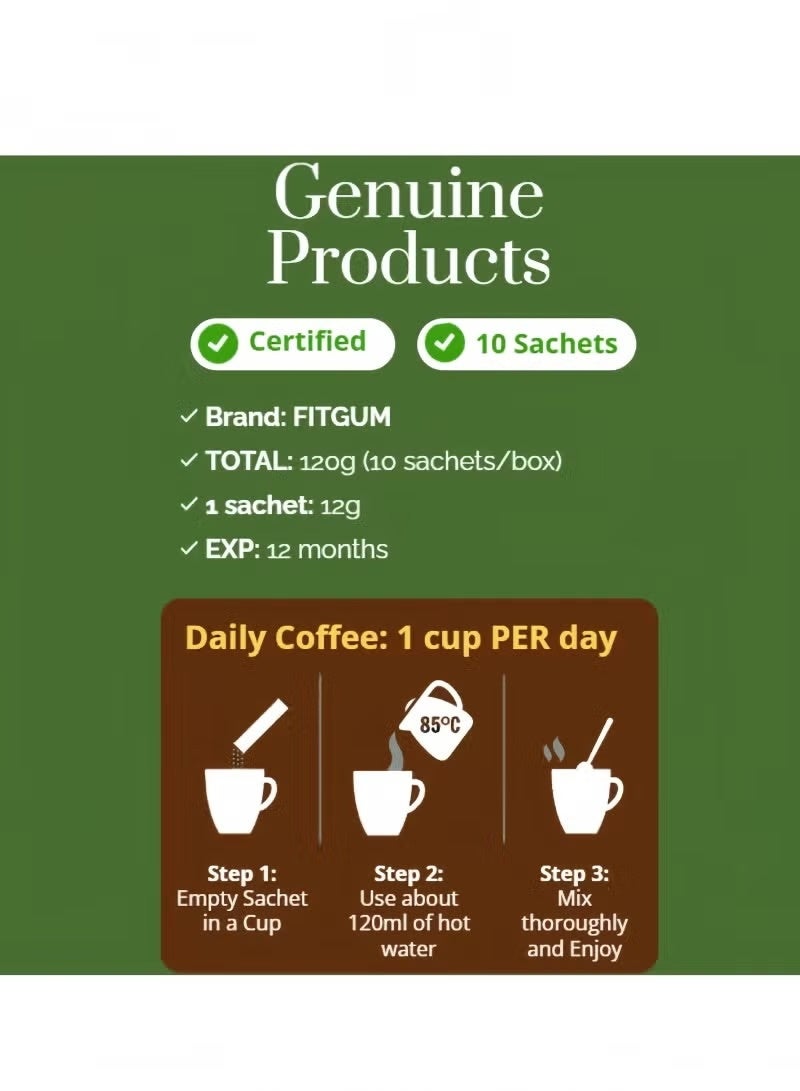 فيتجوم قهوة الشيا الكولاجين الفاخرة (20X) للبشرة والجسم - قهوة عضوية 100٪ مع مضادات الأكسدة | دعم النظام الغذائي وإزالة السموم | 10 أكياس - Image 4