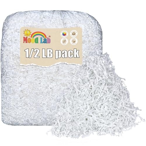 Mood Lab Crinkle Cut Paper Shred Filler 12 LB White Shredded Cut Paper for Basket Filling Gift Box Kraft Wrapping Paper - Image 1