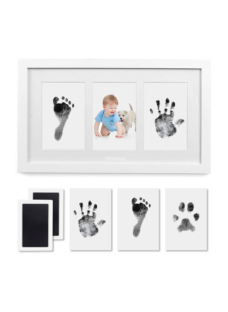 Generic Baby Handprint and Footprint Kit Framed Photo with Clean Touch Ink Pad for Newborn Gift  - Image 1