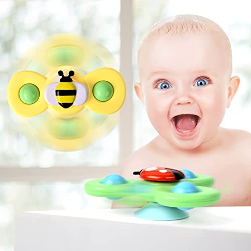 TOHIBEE 3PCS Suction Cup Spinner Toys for 1 2 Year Old Boys Spinning Toys Baby Toys 1218 Months Sensory Toys for Toddlers 13 Easter Basket Stuffers Gifts for 1 Year Old Girls - Image 5