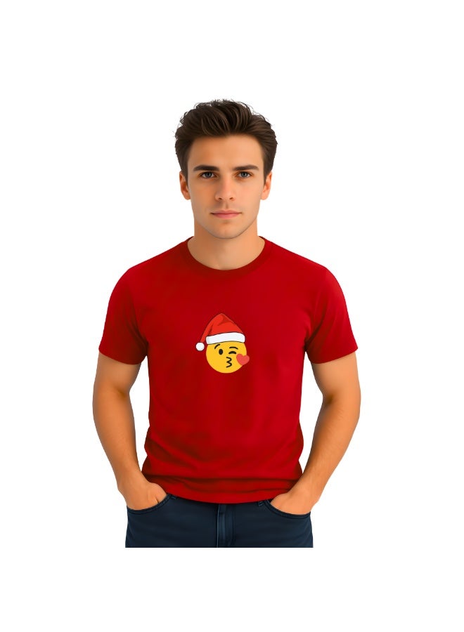 PRINTSHOP4ME Christmas Emoji Tshirt for Men-Fun Holiday Shirt-Casual Graphic Tee For Men Festive Party Outfit - Image 1