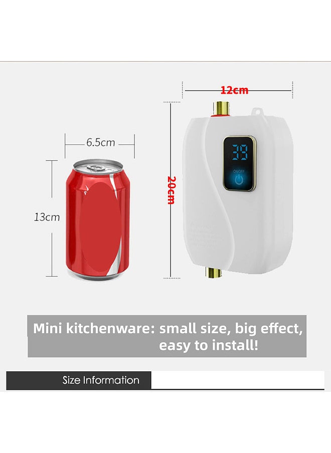 Generic - Instant Water Heater 220V 3000W Mini Electric Tankless Hot Water Heater Bathroom Kitchen Washing with LCD Display for Shower Bathroom Kitchen Washing UK Plug - Image 1