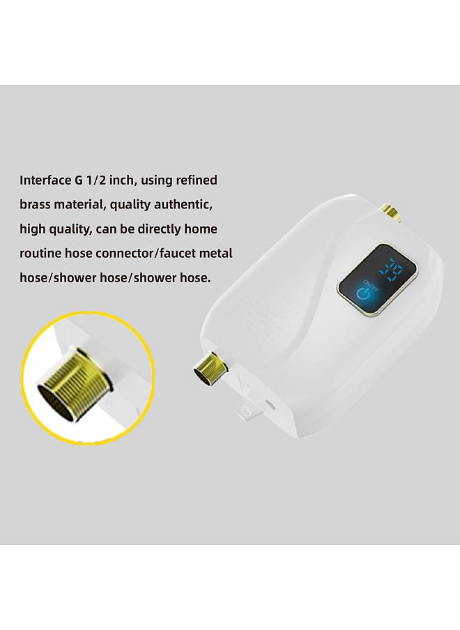 Generic - Instant Water Heater 220V 3000W Mini Electric Tankless Hot Water Heater Bathroom Kitchen Washing with LCD Display for Shower Bathroom Kitchen Washing UK Plug - Image 1