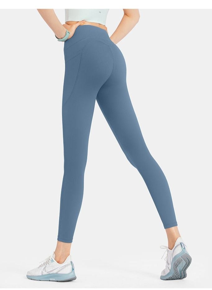 Loquat - Solid Stretch Yogo Pants Blue - Image 1