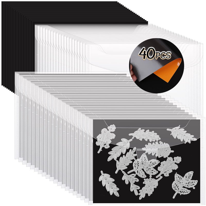 YixangDD 40 PCS Stamp and Die Storage Bag and Rubber Magnetic Sheetsdie Storage Set for Storage Die Cutting DIY Scrapbooking