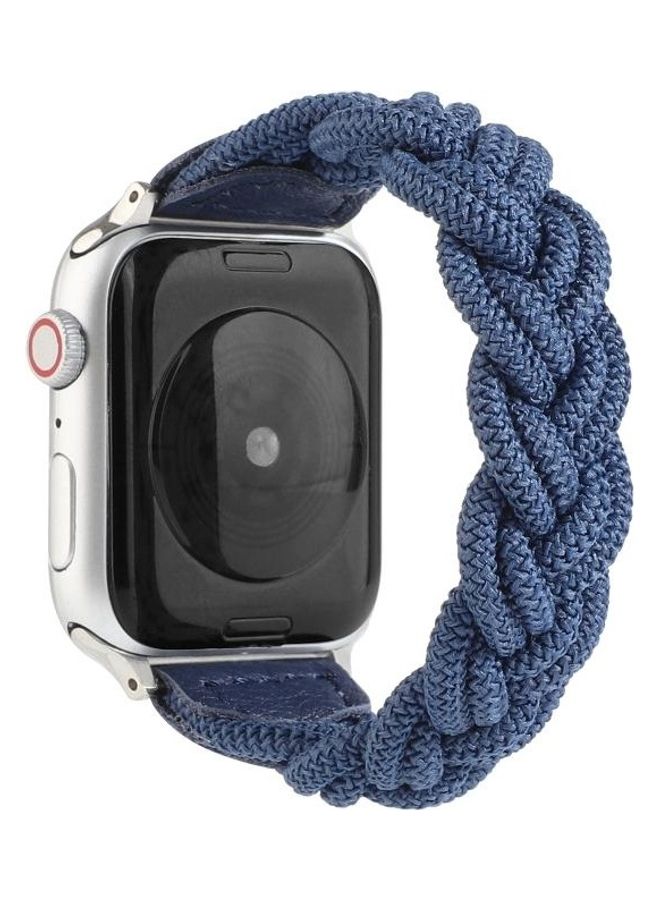 NIBEMINENT Elastic Woven Watchband For Apple Watch Series 6/SE/5/4 44mm - 3/2/1 42mm Blue - Image 1