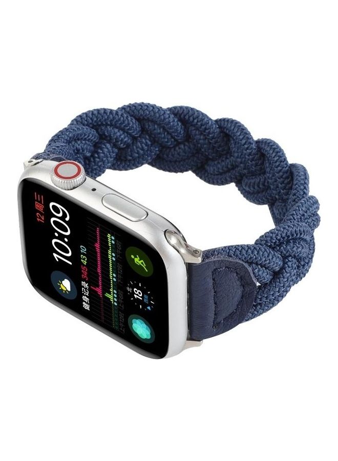 NIBEMINENT Elastic Woven Watchband For Apple Watch Series 6/SE/5/4 44mm - 3/2/1 42mm Blue - Image 4