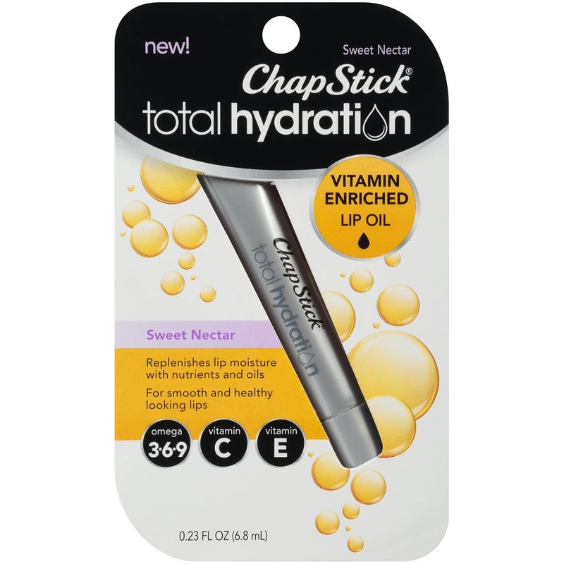 chapstick ChapStick Total Hydration Vitamin Enriched Lip Oil Sweet Nectar Flavor 023 Ounce Non Tinted Vitamin C Vitamin E Contains Omega 3 6 9 1 Tube