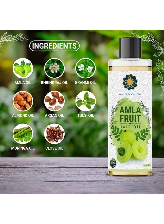 AYURVEDASHREE زيت الأملا للشعر 200 مل مع زيت البهرينجراج وزيت البراهمي وزيت التولسي وزيت اللوز وزيت الأركان وزيت المورينغا وزيت القرنفل - Image 4