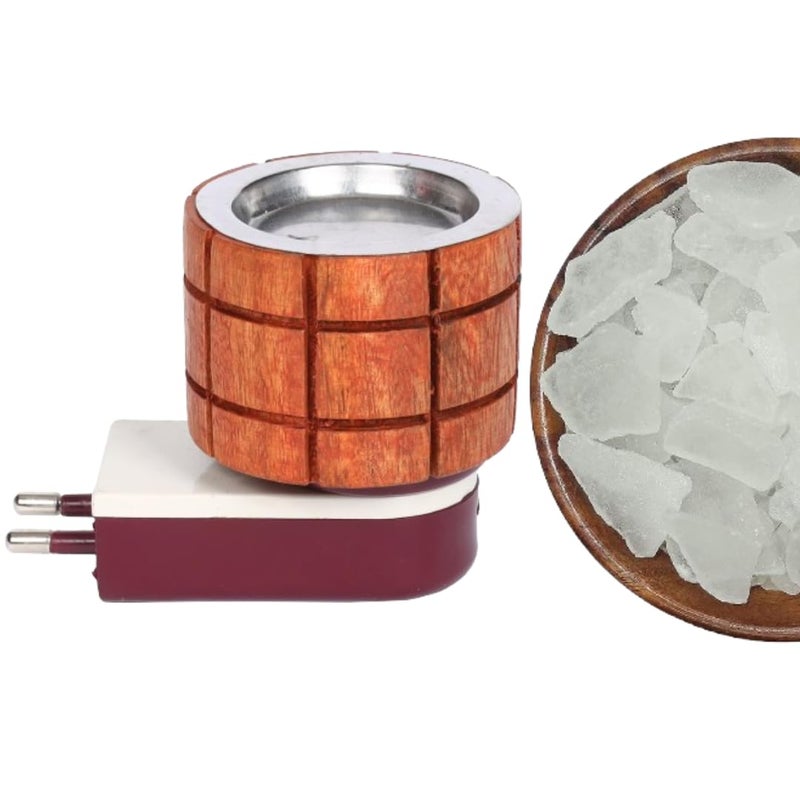 Eabir Wood Camphor Burner for Home Bhimseni Camphor 100 Gm I Kapoor Dani Camphor Diffuser for Home Fragrance Kapoor Dani Bhimseni Camphor 100 Gm Brown - Image 1
