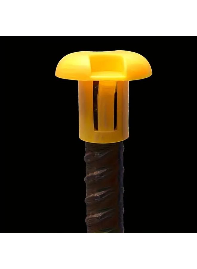 50 Rebar Protection Caps Yellow Black For 10-18mm Reinforcement Safety Concrete Work Construction Site Rust Prevention Simple Design Easy Installation Visible Protection - Image 1