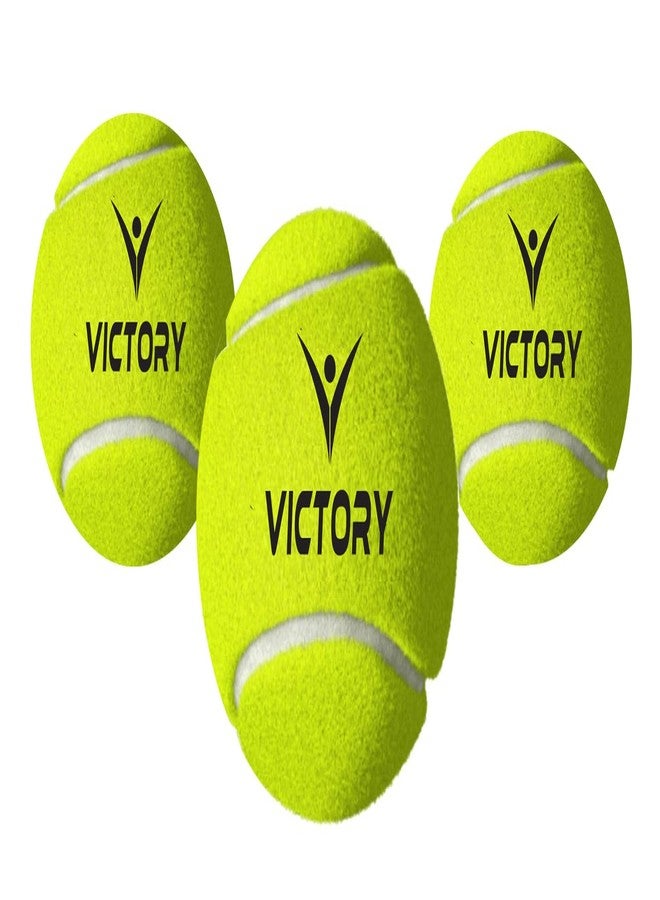 Victory Rubber Cricket Ball - Light, Soft Tennis Balls for Street Match - Green Pack of 3 - Image 1