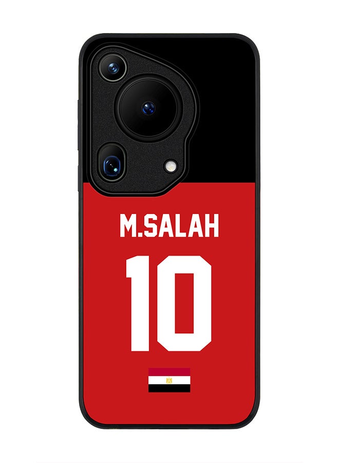 Stylizedd Rugged Black edge case for Huawei Pura 70 Ultra, Slim fit Case Flexible Anti Drop TPU Gel Thin Cover - Football Team - Egypt, Player Name - M.Salah - Image 1