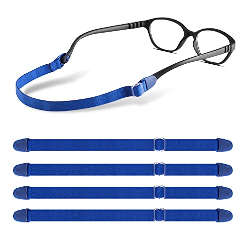 lvvfit Kids Glasses Strap Adjustable Eyeglasses Strap Elastic Eyeglass Band Sports Glasses Strap for Toddler Kids Boys Girls (4pcs Blue) - Image 1