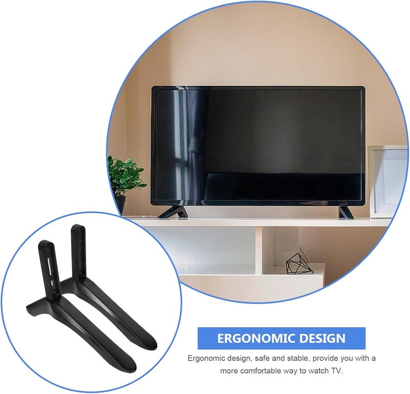 Tv Base Stand with Screws Stable Tv Holder Support Bracket Black Tabletop Television Base Suitable for Living Room and Household Use - Image 3