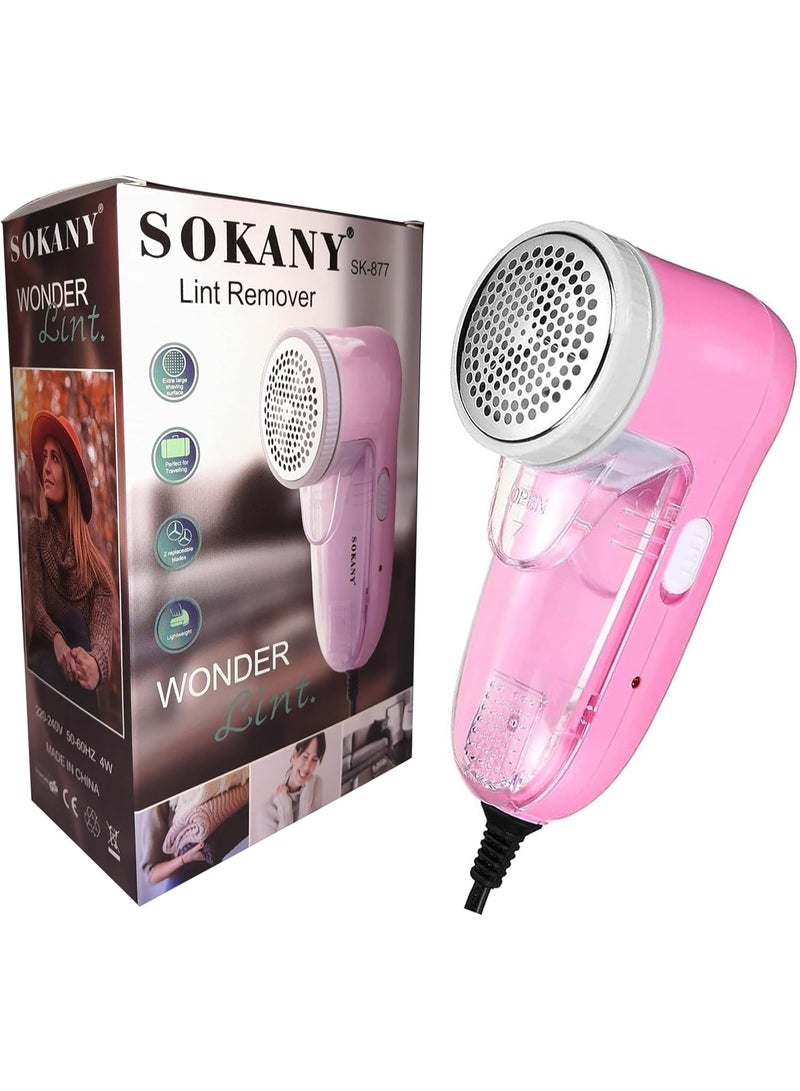 Sokany Lint Remover - Lint and Pet Hair Remover with Extra Shaving Surface, Ideal for Travel, Replaceable Blade, Corded Operation, (SK-877) - Image 1