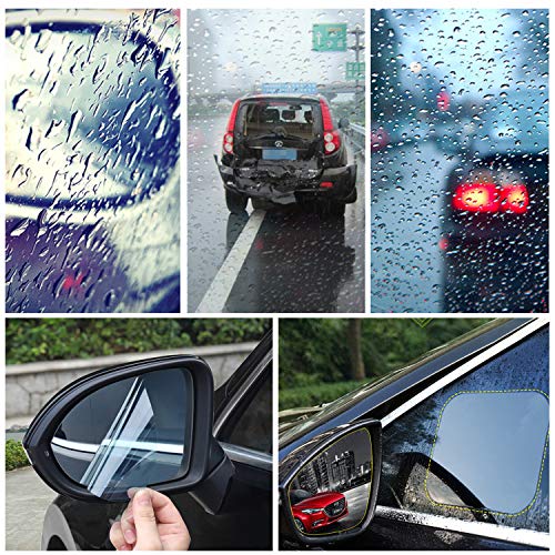LeeLoon 12Pcs Car Rearview Mirror Film, LeeLoon Anti Fog Anti Glare Anti Scratch Anti Mis Rainproof Waterproof HD Nano Clear Protective Sticker Film for Car Mirrors, Side Windows, Safe Driving - Image 5