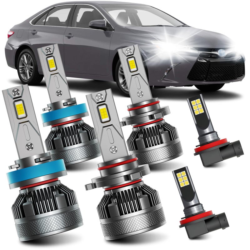 AWALITED Fits for 20072018 Toyota Camry High Low Beam Fog Lights Bulbs Combo 6000K White PlugandPlay Super Bright Light Bulbs Pack of 6 - Image 2