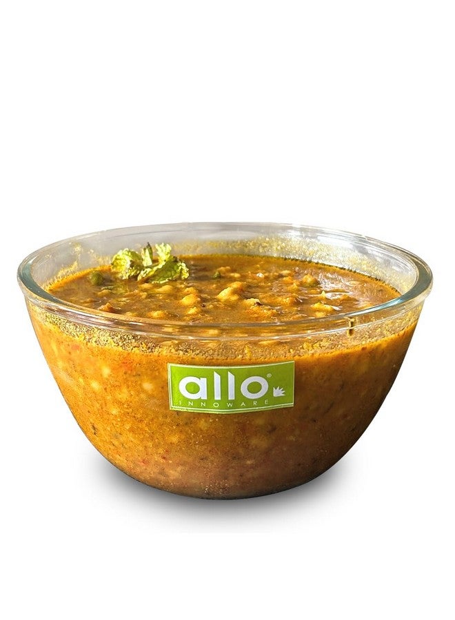 Allo Food Safe Borosilicate Glass Mixing & Serving Bowls for Kitchen, Oven & Microwave Safe Bowls, Dishwasher and Freezer Safe Bowl, 1600ML, Transparent - Image 1