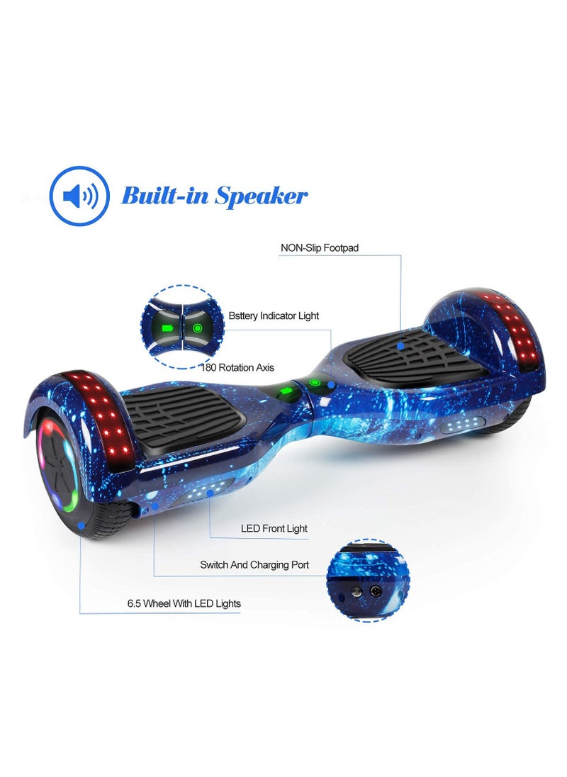 Hoverboard 6.5 Inch Self-balancing Scooter Hoverboard With Sheels Bluetooth Speaker LED Light Suitable For Children Adults